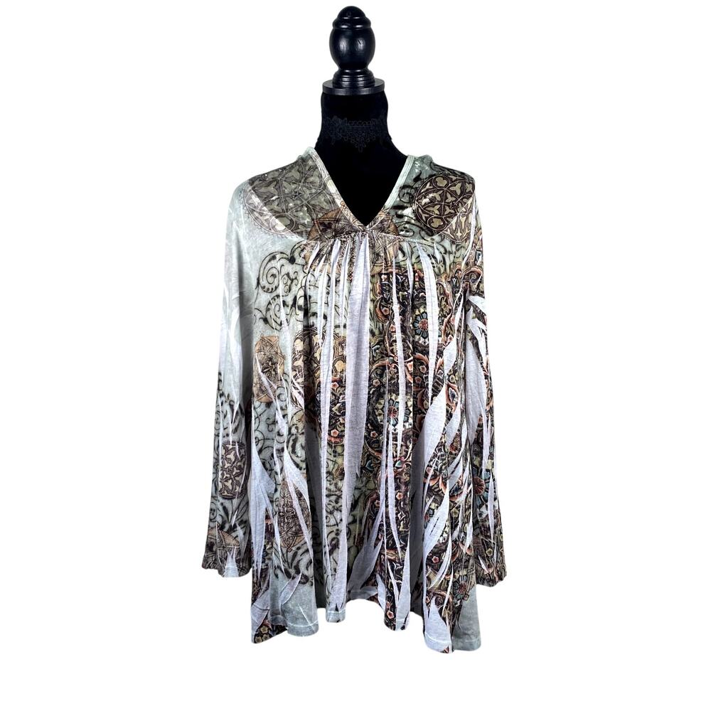 Casual Freedom Celtic Whimsigoth Boho Forest Fairy Velvet Hood AOP Dyed Hoodie - Picture 2 of 16